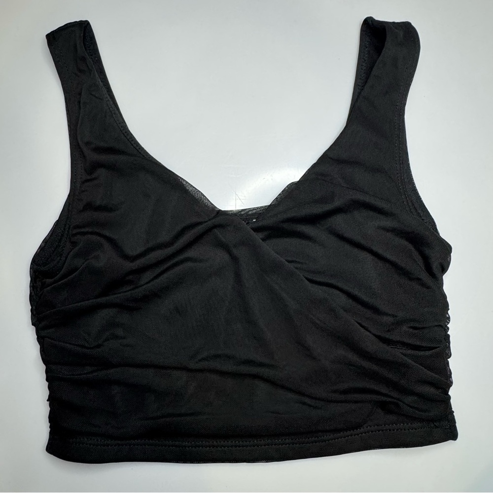 Day & Night Black Rouched Crop Top